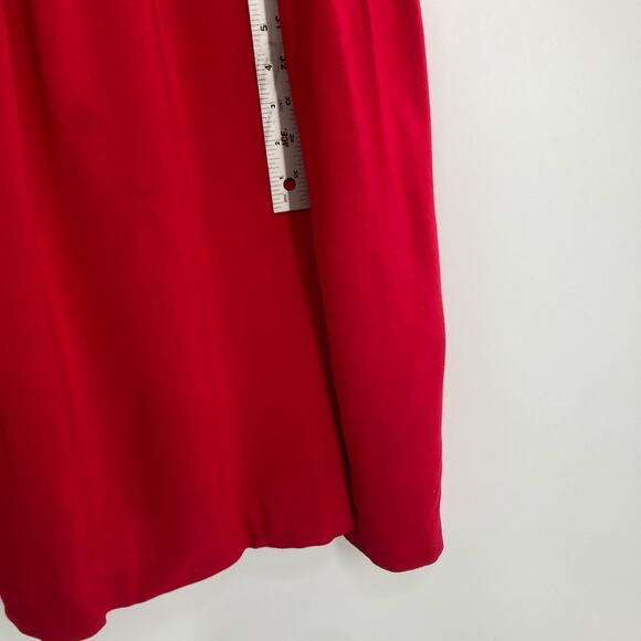 Vintage Plaza South Rayon Nautical 90s Dress Midi Red Size 10 - Picture 8 of 10